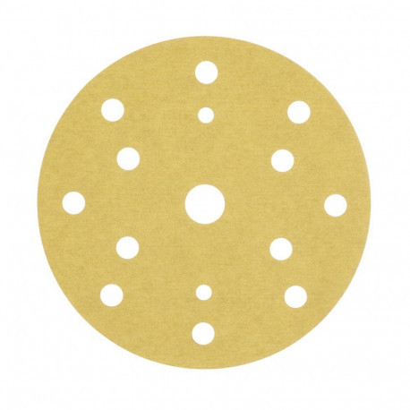 3M P120 Gold Hookit Disc 255P+, 150 mm, 15 Hole, Pack of 100 - by Grove