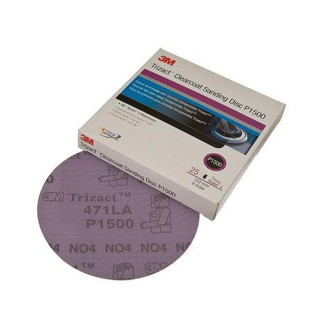 3M P1500 150mm Trizact Clearcoat Sanding Disc, NH, Qty 25 - by Grove