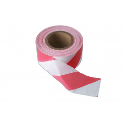 Red & White 75mm x 500m Heavy Duty Non Adhesive Barrier Tape