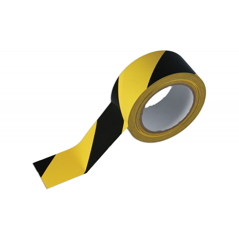 Black & Yellow 50mm x 33M Adhesive Barrier Tape. - Grove Shop