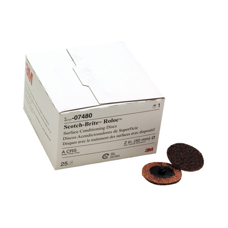 3M 50mm Brown Roloc Coarse Conditioning Disc, Qty of 25