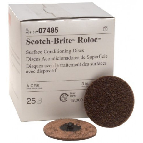 3M 76mm Brown Roloc Coarse Conditioning Disc, Qty of 25