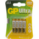 GP Batteries 'Ultra' Alkaline AAA Batteries, Pack of 4