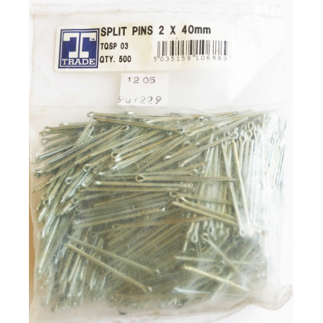 Trade 2 x 40mm Split Pins, Pack of 500.