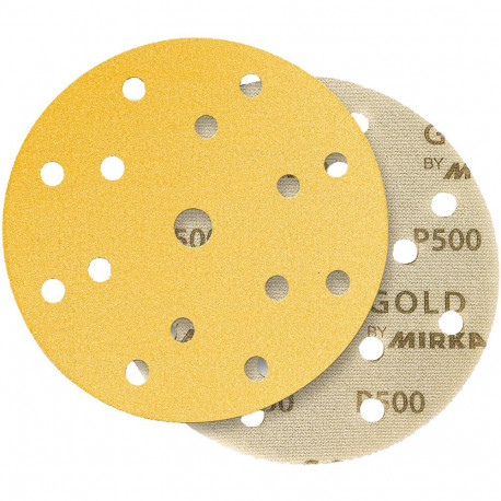 Mirka P500 150mm Gold Soft Discs, 15H, Pack of 20