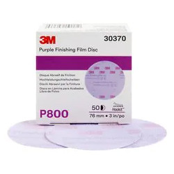 3M P800 75mm Purple Hookit Film Discs, Plain, Pack of 50