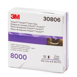 3M P8000, 150mm Trizact Hookit Foam Discs, Plain, Pack of 15