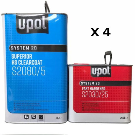 UPOL S2080 Clearcoat + S2030 Fast Hardener, 30 Litre Kit