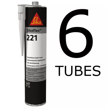 6 X Sikaflex 221 White Adhesive Sealant 310ml