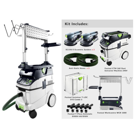 Festool Dust Extraction Kit, with Festool Sanders and Work Centre