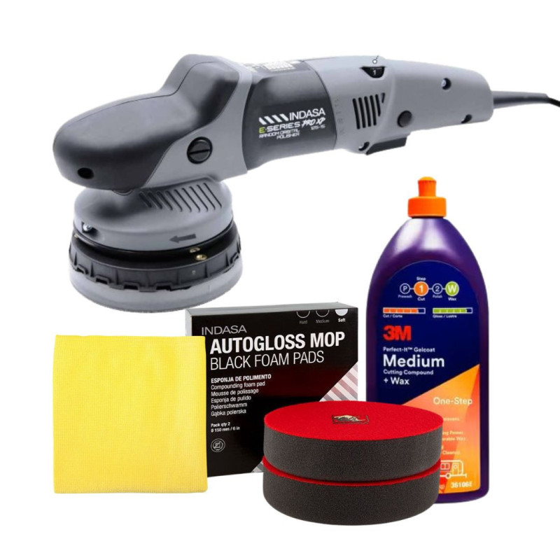 Indasa Random Orbital Polisher, 125-15 & 3M Medium Gelcoat Compound and Wax Kit Indasa Random Orbital Polisher, 125-15 & 3M Medium Gelcoat Compound and Wax Kit