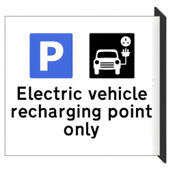 Electric Vehicle Charging Point - Wall Mounted Double Sided Sign (300mm x 250mm)