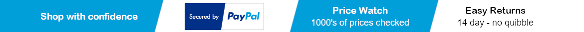 PayPal banner, 14-day no quibble returns